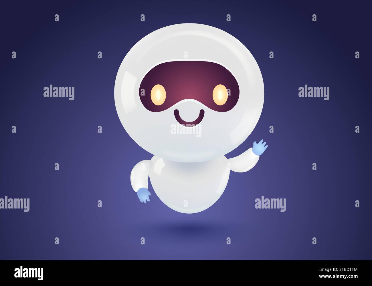 Vektor-Illustration des niedlichen Roboters. Vektorsymbol für Chatbot im realistischen Stil. Stock Vektor