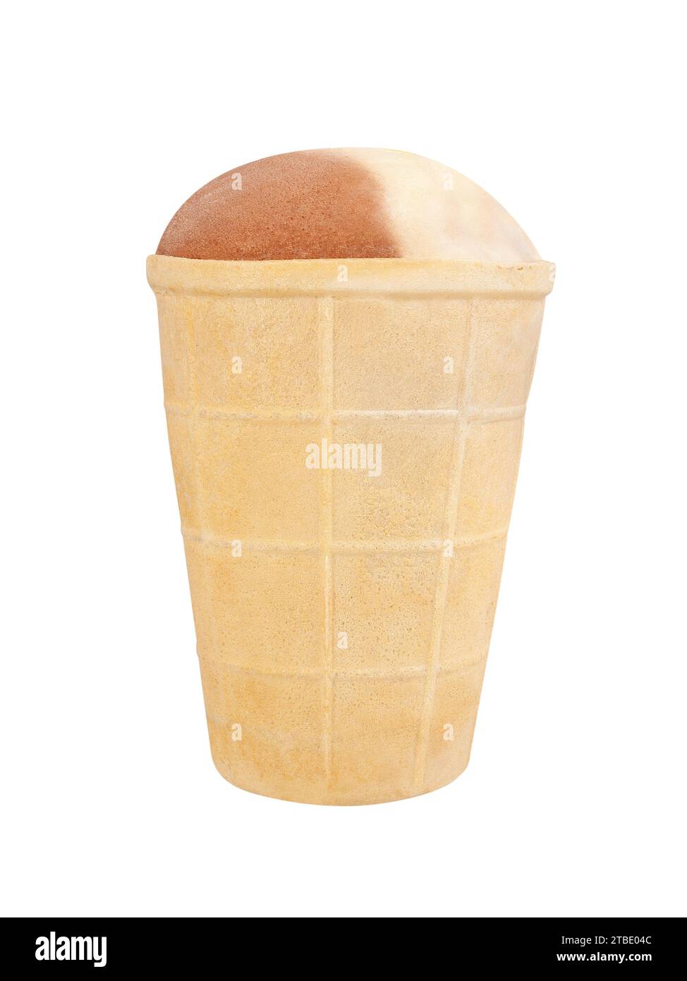 Eisbecher-Pfad isoliert auf weiß Stockfoto