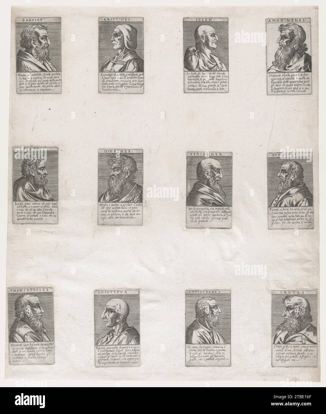 Porträts der antiken Philosophen, aus Speculum Romanae Magnificentiae 1941 von Anonym, Italienisch, 16. Jahrhundert Stockfoto