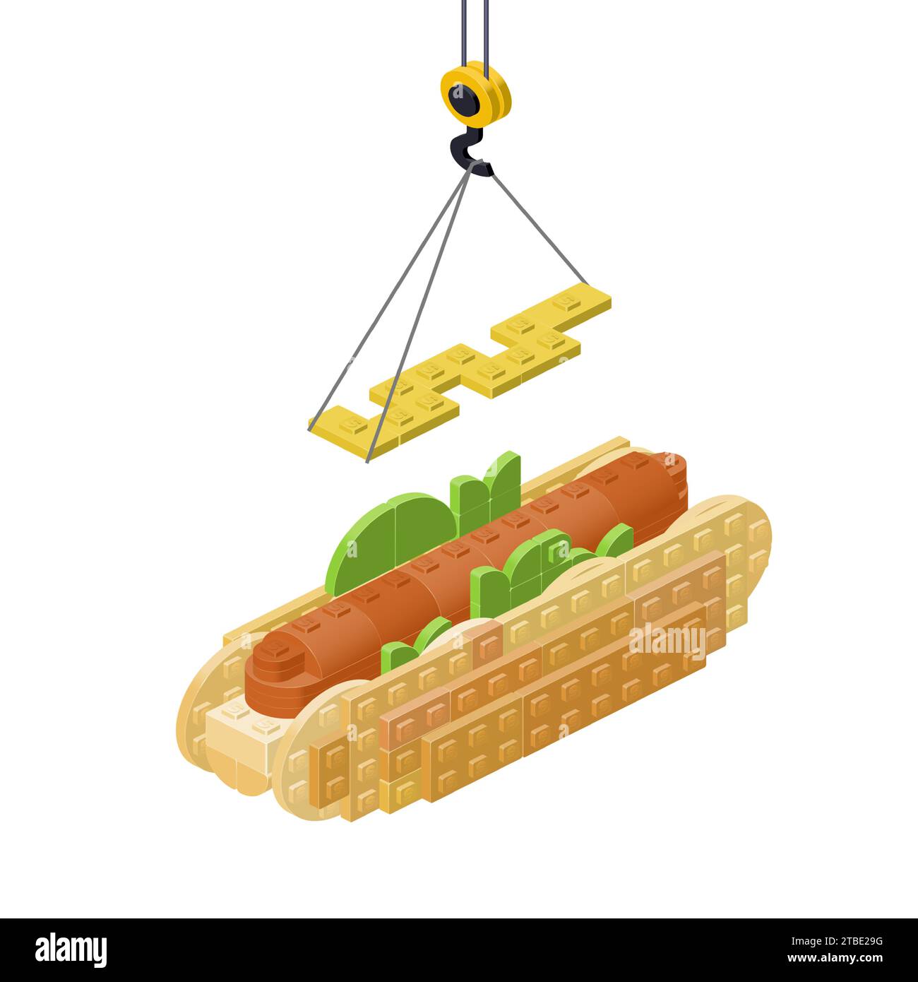Hot-Dog-Kochkonzept. Vektor Stock Vektor
