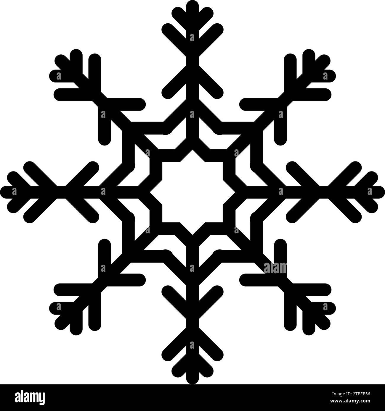 Isolierte schwarze weihnachtsschneeflocken-Symbol Vektor Stock Vektor