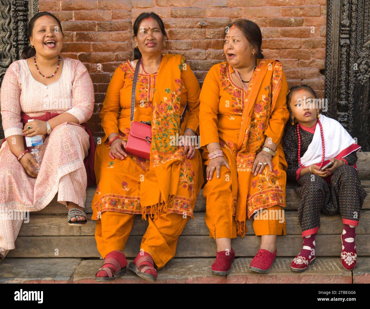 Nepal, Kathmandu, Tihar Festival, Frauen, Menschen, Stockfoto