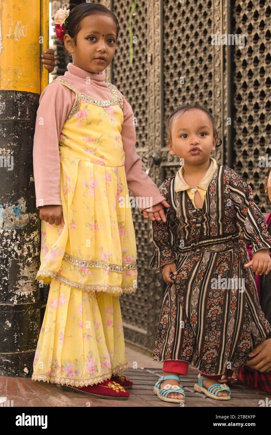Nepal, Kathmandu, Tihar Festival, Kinder, Menschen, Stockfoto