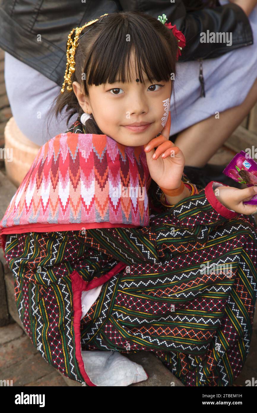 Nepal, Kathmandu, Tihar Festival, Leute, junges Mädchen, Kind, Porträt, Stockfoto