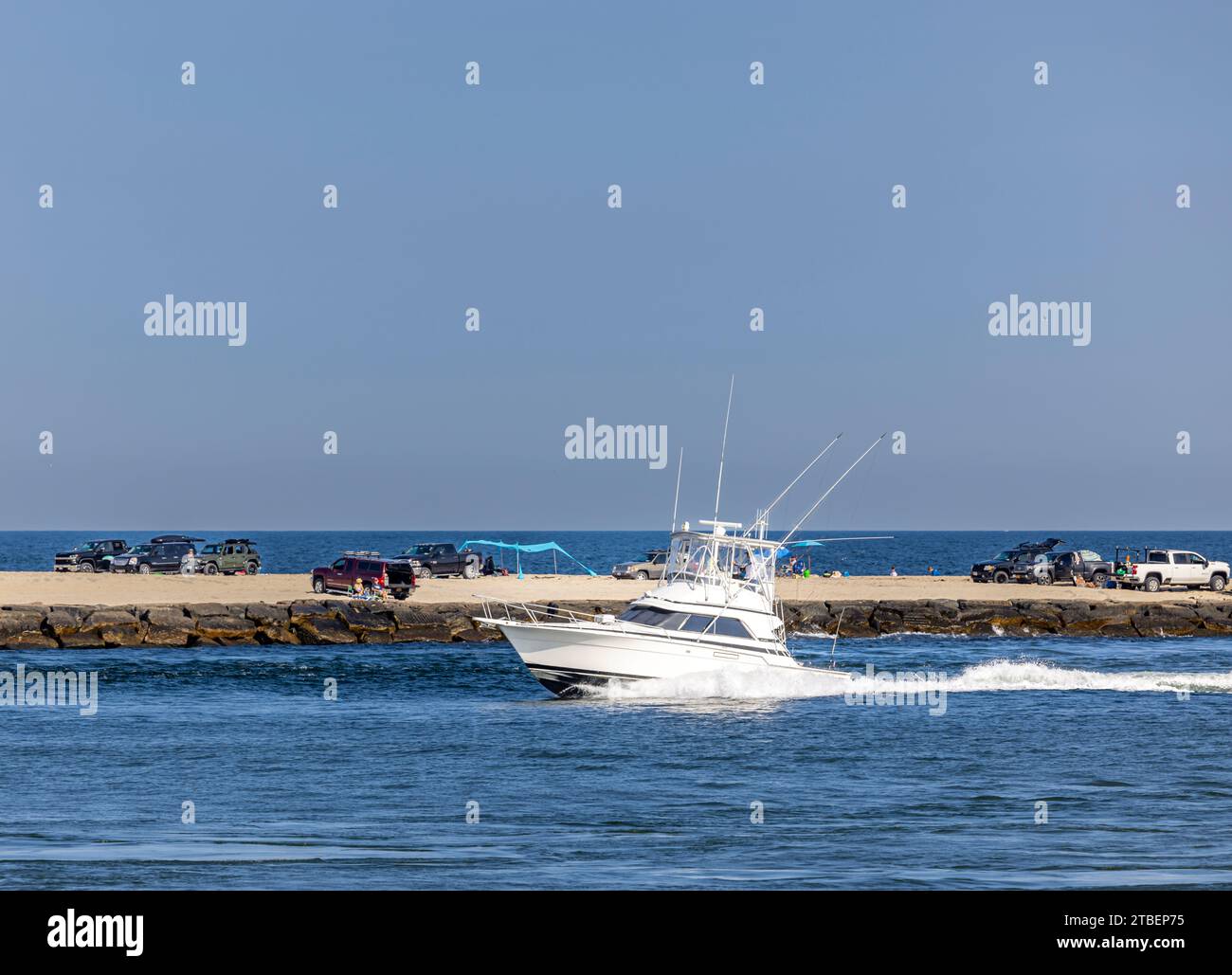 Bootstouren, die zum hampton Bay Inlet kommen Stockfoto