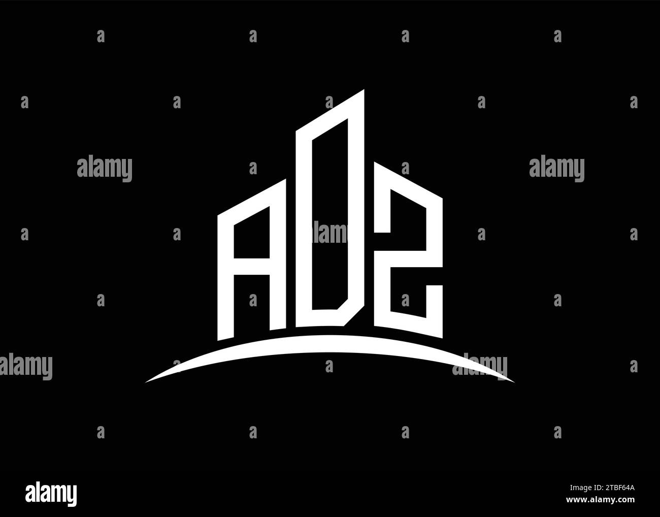 Letter ADZ Gebäude Vektor Monogramm Logo Design Vorlage. ADZ-Logo in Gebäudeform. Stock Vektor