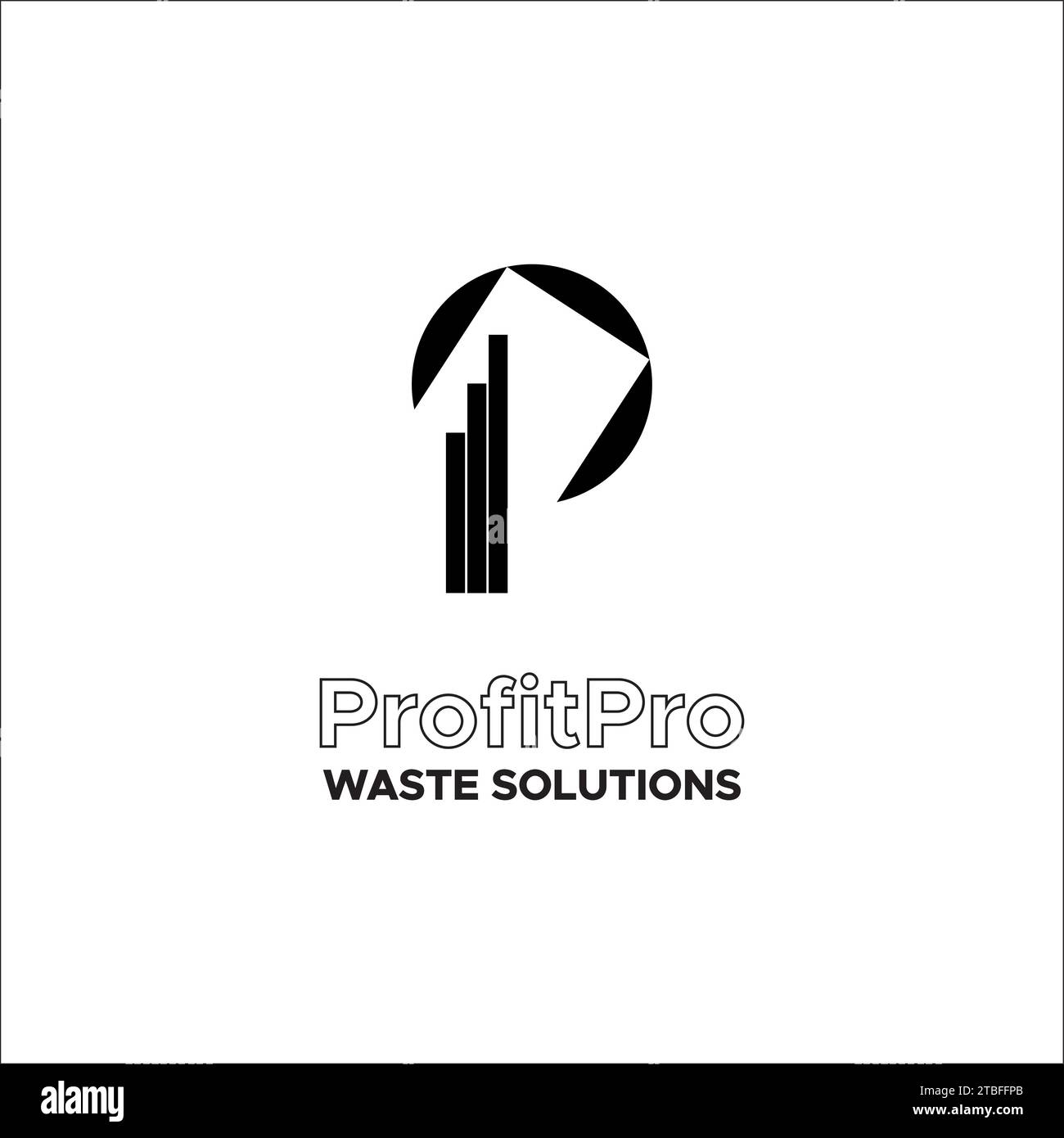 P Lettermark Logo Design für ein Entsorgungs- und umweltfreundliches Unternehmen Stock Vektor