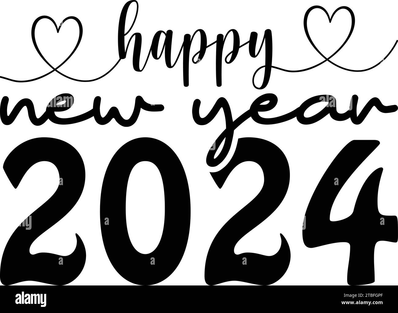 Happy New Year 2024, Celebrity T-Shirt Design Stock Vektor