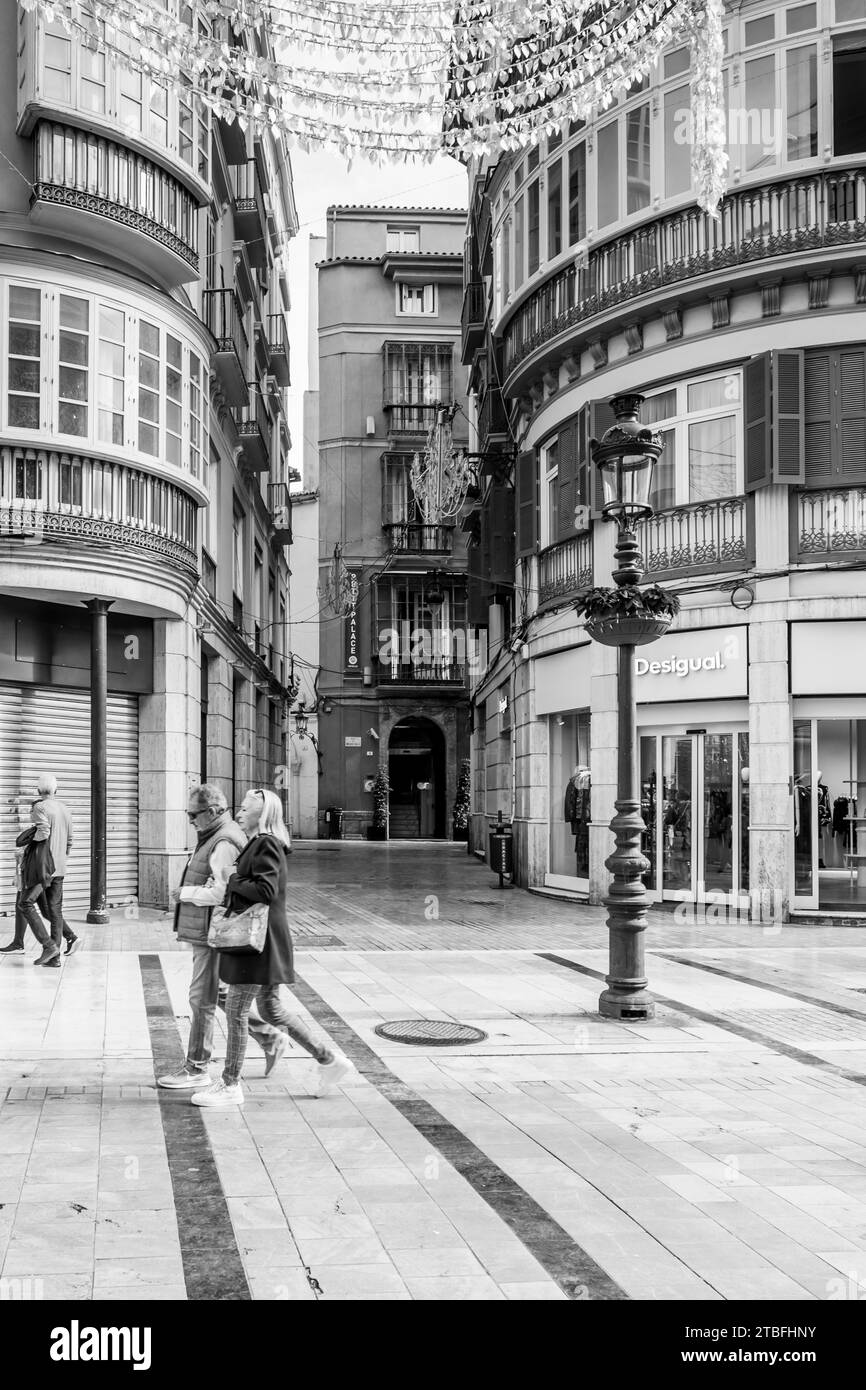 Spanien die Straßen von Malaga zu Weihnachten Stockfoto