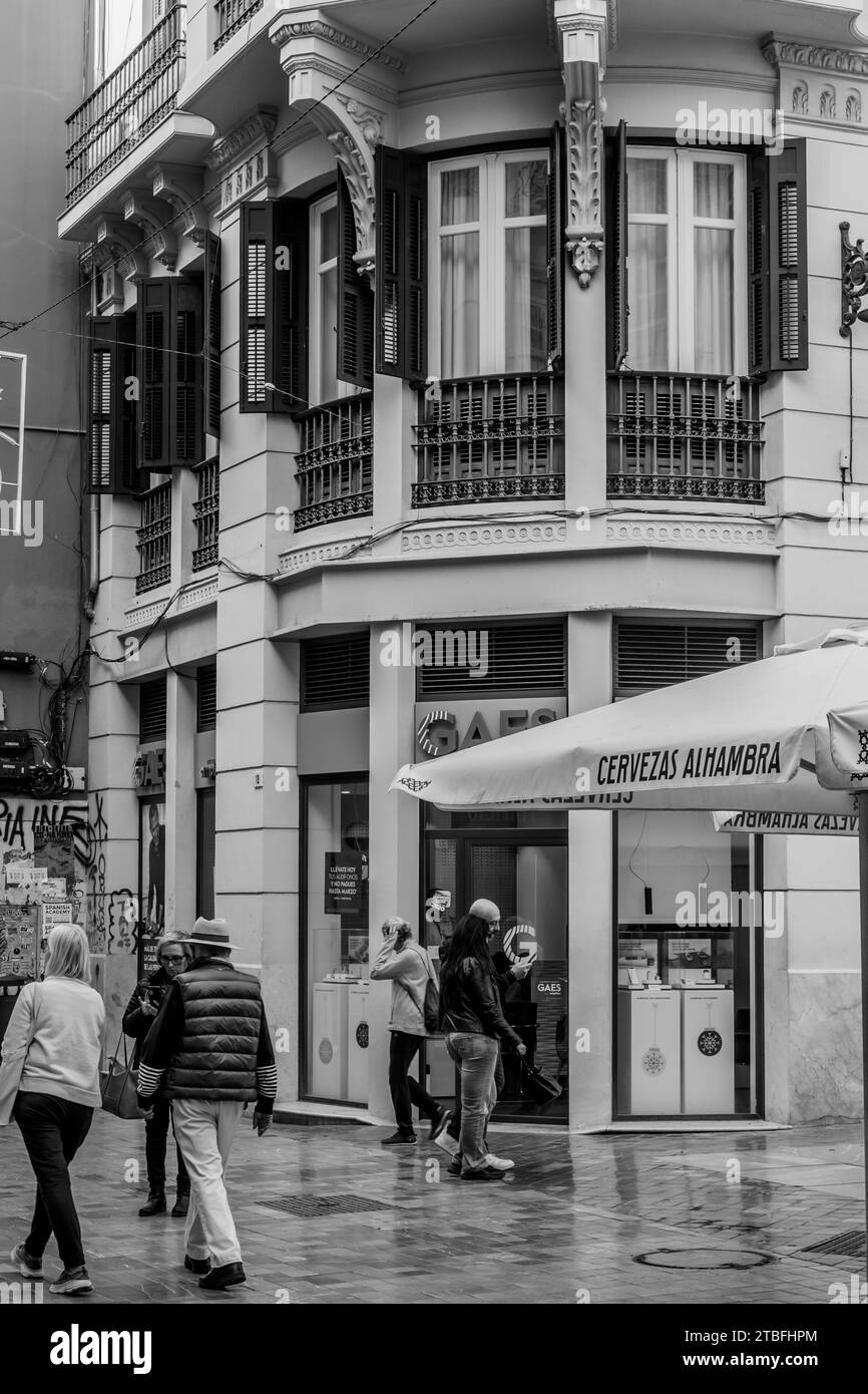 Spanien die Straßen von Malaga zu Weihnachten Stockfoto