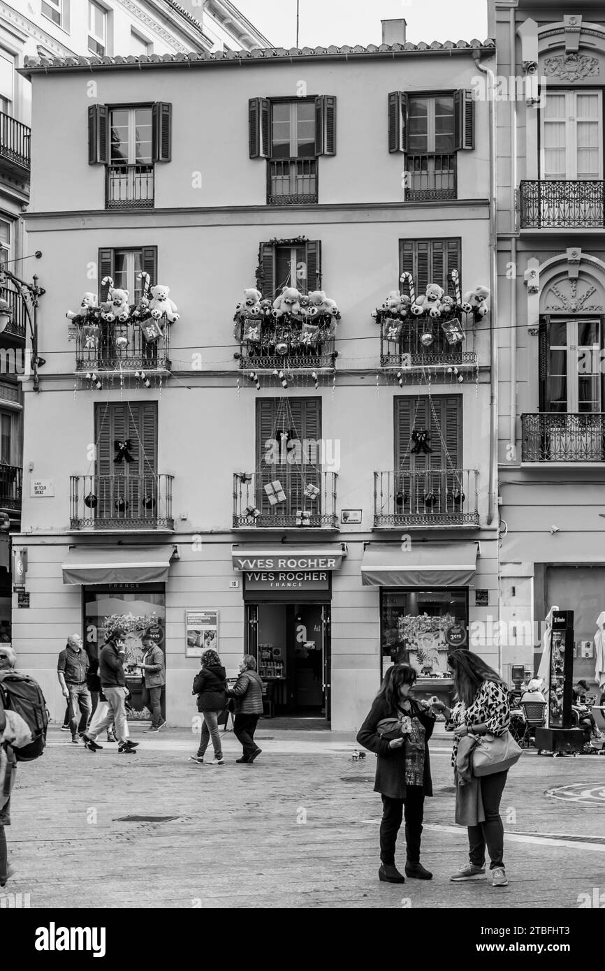 Spanien die Straßen von Malaga zu Weihnachten Stockfoto