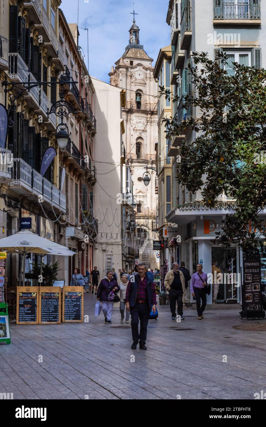 Spanien die Straßen von Malaga zu Weihnachten Stockfoto