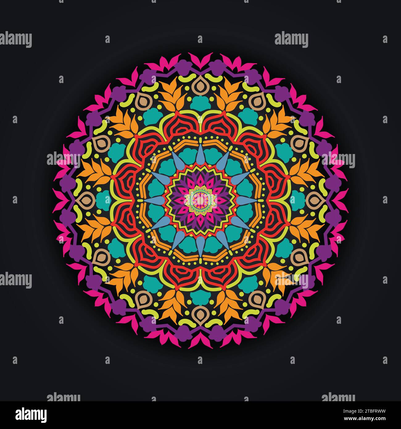 Luxuriöses buntes islamisches Mandala-Hintergrunddesign oder fraktales Mandala-Designelement mit Blumenmuster isoliert auf transparentem Hintergrund Stock Vektor