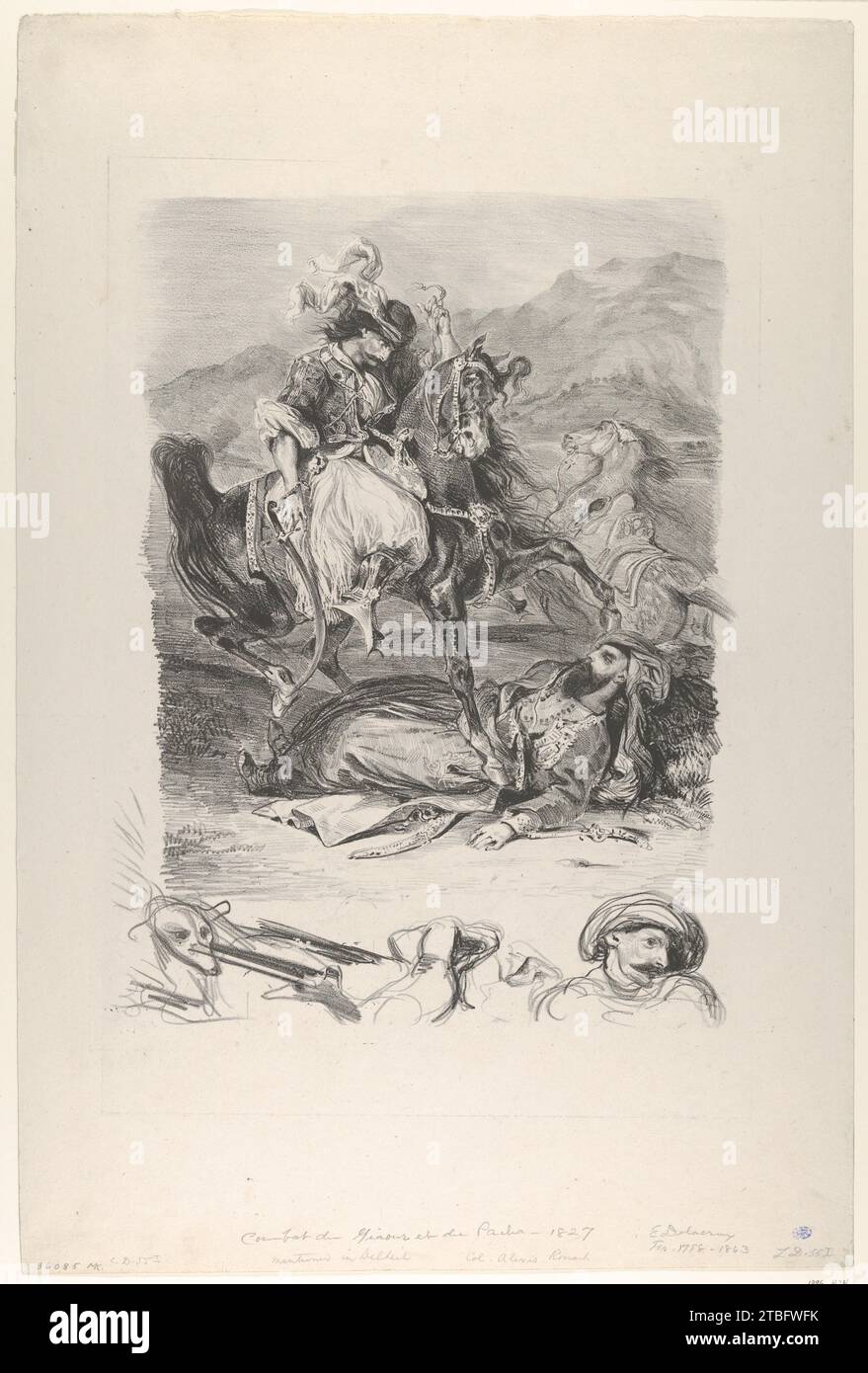 Kampf des Giaour und des Paschas 1996 durch Eugene Delacroix Stockfoto