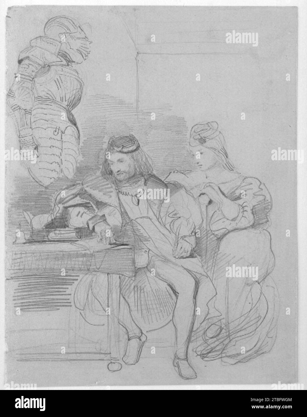 Gotz von Berlichingen schrieb seine Memoiren 1975 von Eugene Delacroix Stockfoto