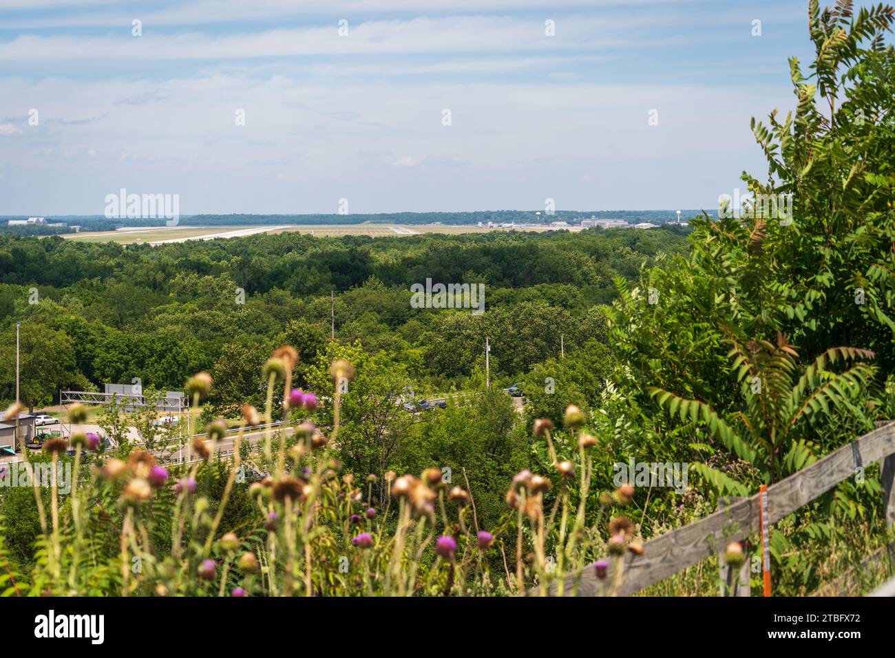 Blick auf den Dayton Aviation Heritage National Historical Park, das Wright-Dunbar Interpretive Center und das Aviation Trail Visitor Center and Museum, Ohi Stockfoto