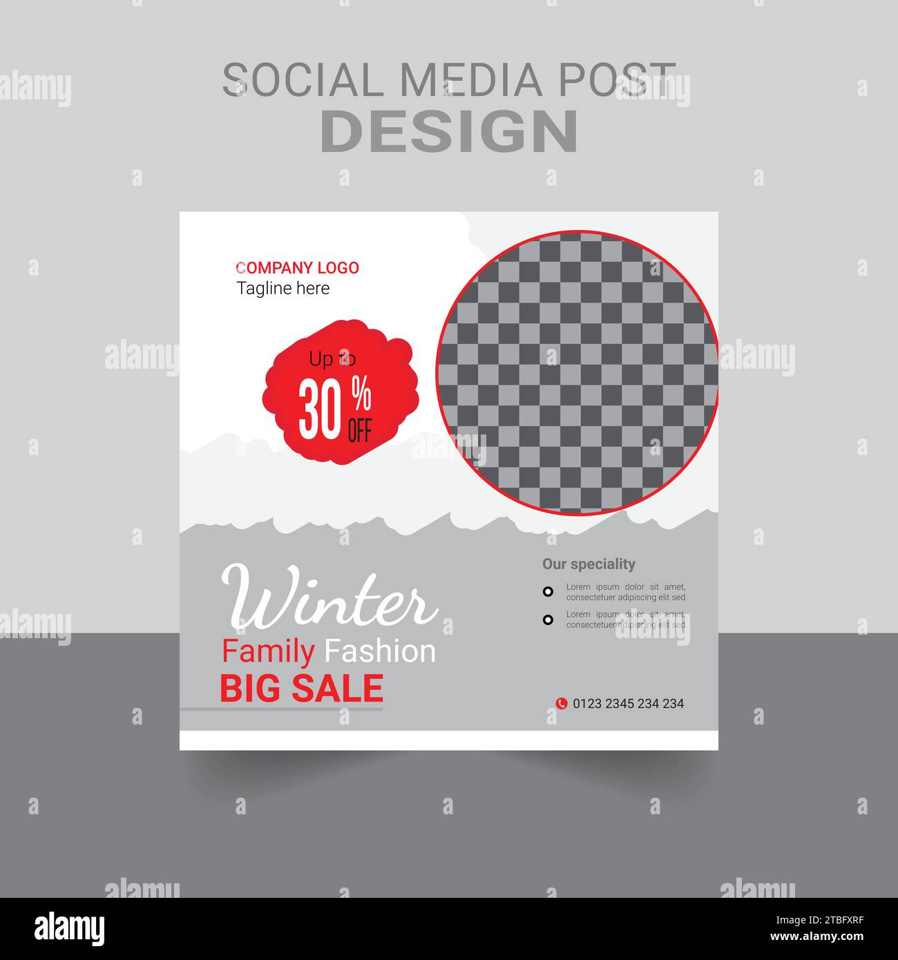 Neue bearbeitbare Minimal Square Winter Sell Banner-Vorlage. Geeignet für Social Media Posts und Web- oder Internet-Anzeigen. Vektorillustration Template Design Stock Vektor