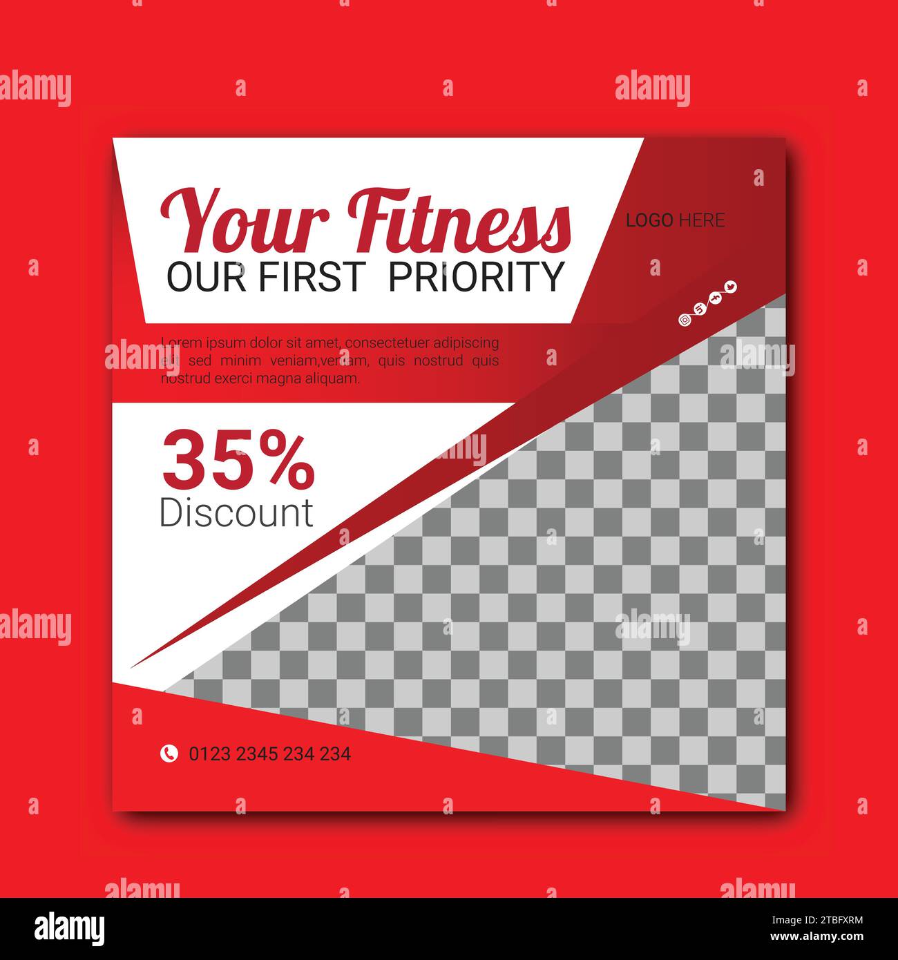 Fitnessstudio Fitness und Sport Social Media Post und Story Banner Promotion Vektor Design Stock Vektor