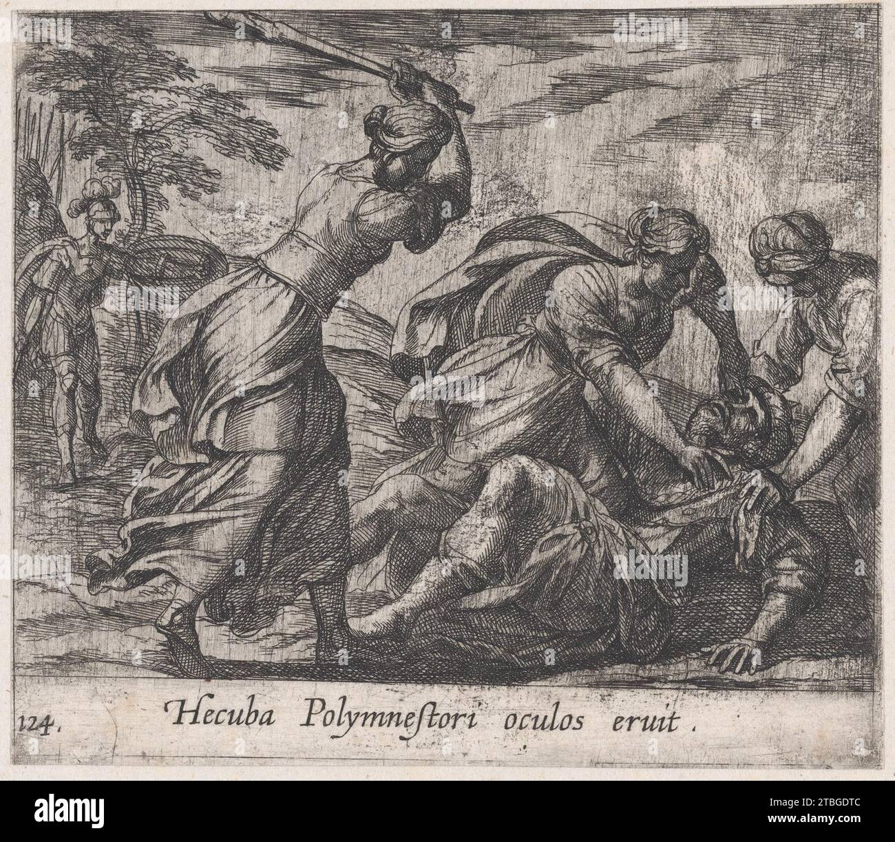 Platte 124: Hecuba und die Trojanischen Frauen ermorden Polymestor (Hecuba Polymnestori oculos ervit), aus Ovids Metamorphosen 1951 von Antonio Tempesta Stockfoto