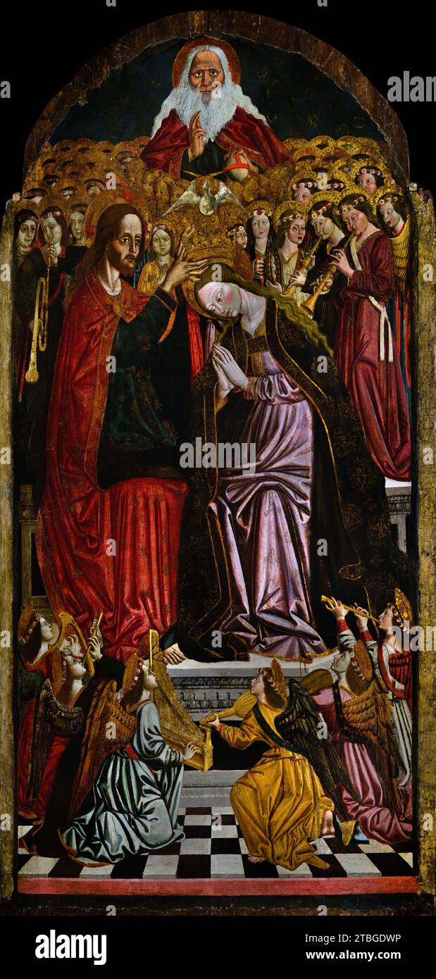 Die Krönung der Jungfrau 15. Jahrhundert, Meister der Krönung, Kathedrale, Salerno, Kunstmuseum, Italien, Italienisch, Stockfoto