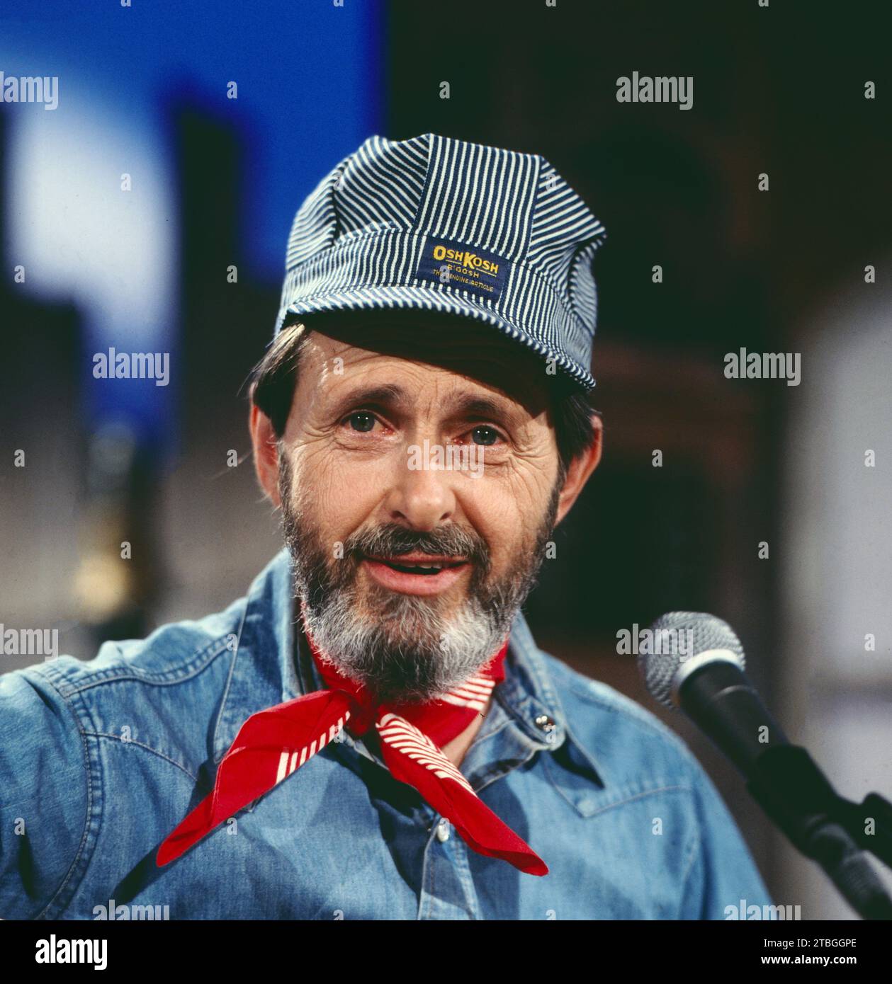 Don Paulin, alias Don Paulin Salkowitz, amerikanischer Folk Sänger, Portrait, 1988. Don Paulin, richtiger Name: Don Paulin Salkowitz, US-amerikanischer Volkssänger, Porträt 1988. Stockfoto