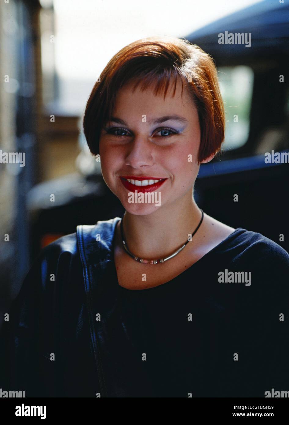 Christiane Paul, deutsche Schauspielerin, Portrait, 1992. Christiane Paul, deutsche Schauspielerin, Porträt, 1992. Stockfoto