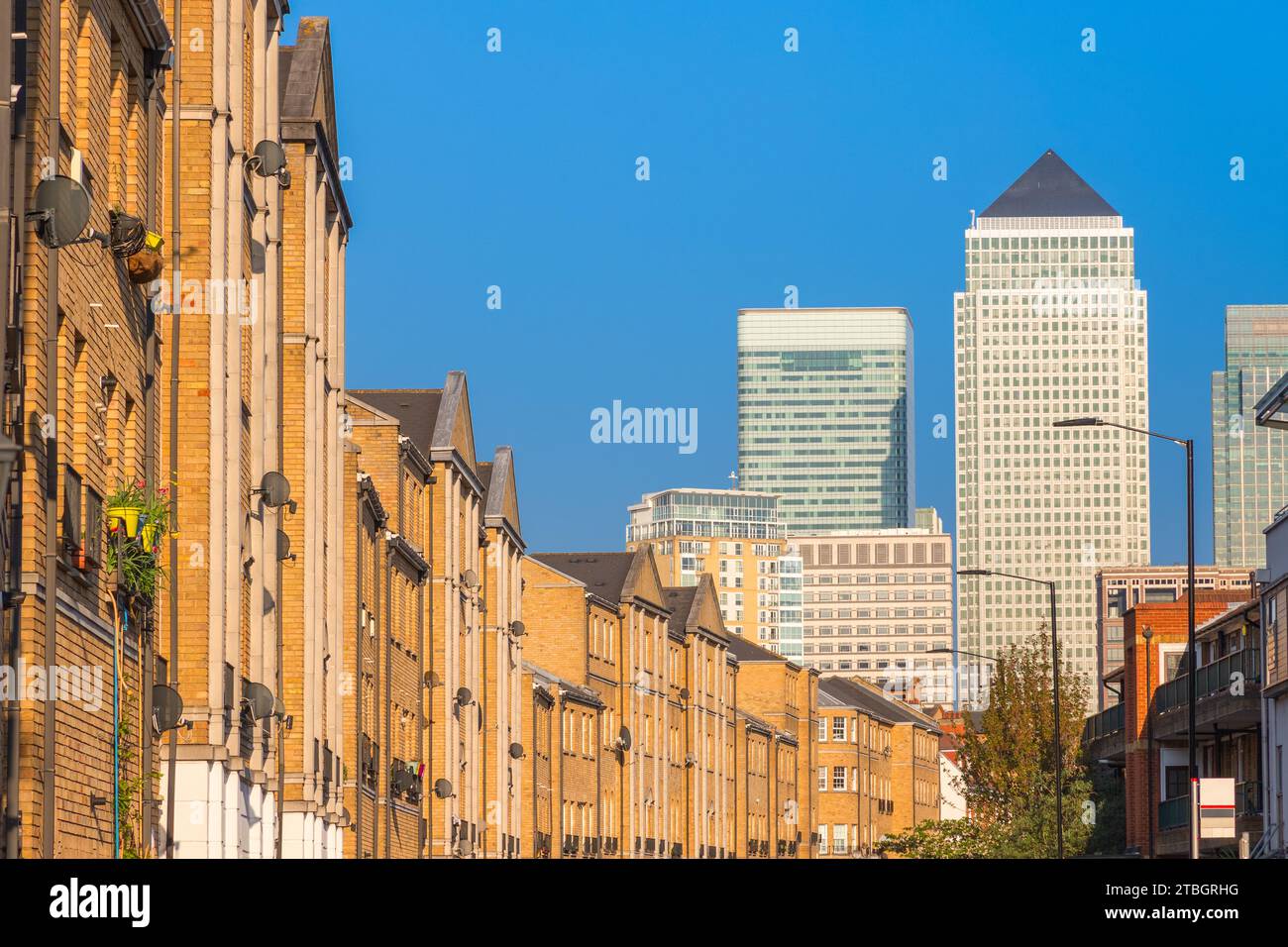 Canary Wharf Stadtbild von Rotherhithe in London, England Stockfoto