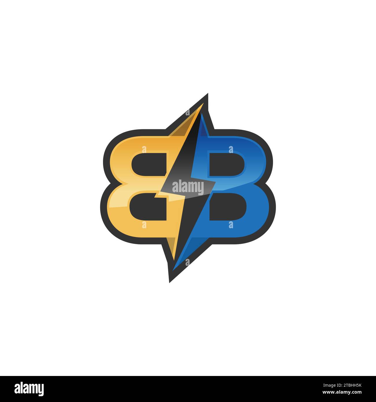 B Letter mit Lightning Bolt Vector Logo Design Template. Power B Letter Logodesign mit beleuchteter Thunder Bolt-Vorlage Stock Vektor
