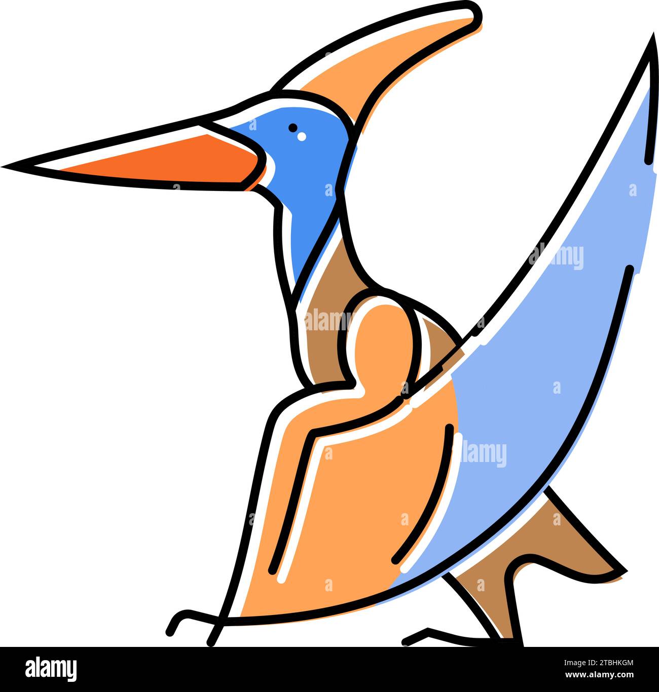 pteranodon-Dinosaurier-Farbsymbol-Vektordarstellung Stock Vektor