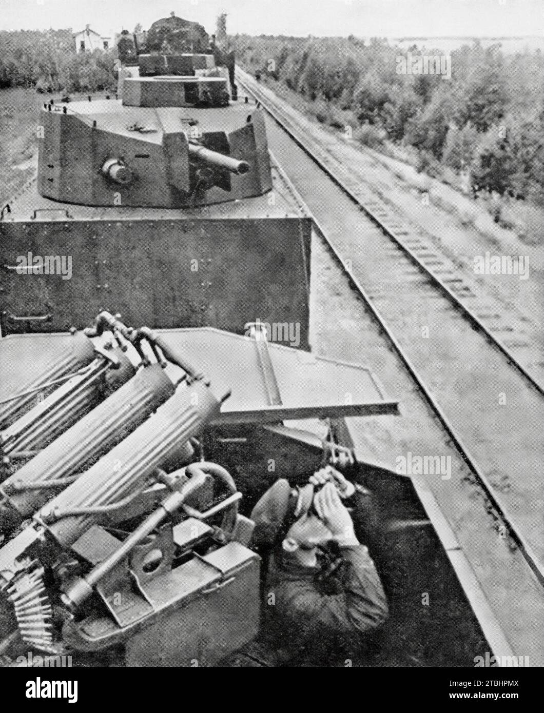 Die deutsche Armee oder Wermacht im Zweiten Weltkrieg reiste mit dem Zug von Estland nach Leningrad, dem heutigen St. Petersburg, während der Invasion Russlands durch Deutschland im September 1941 Stockfoto