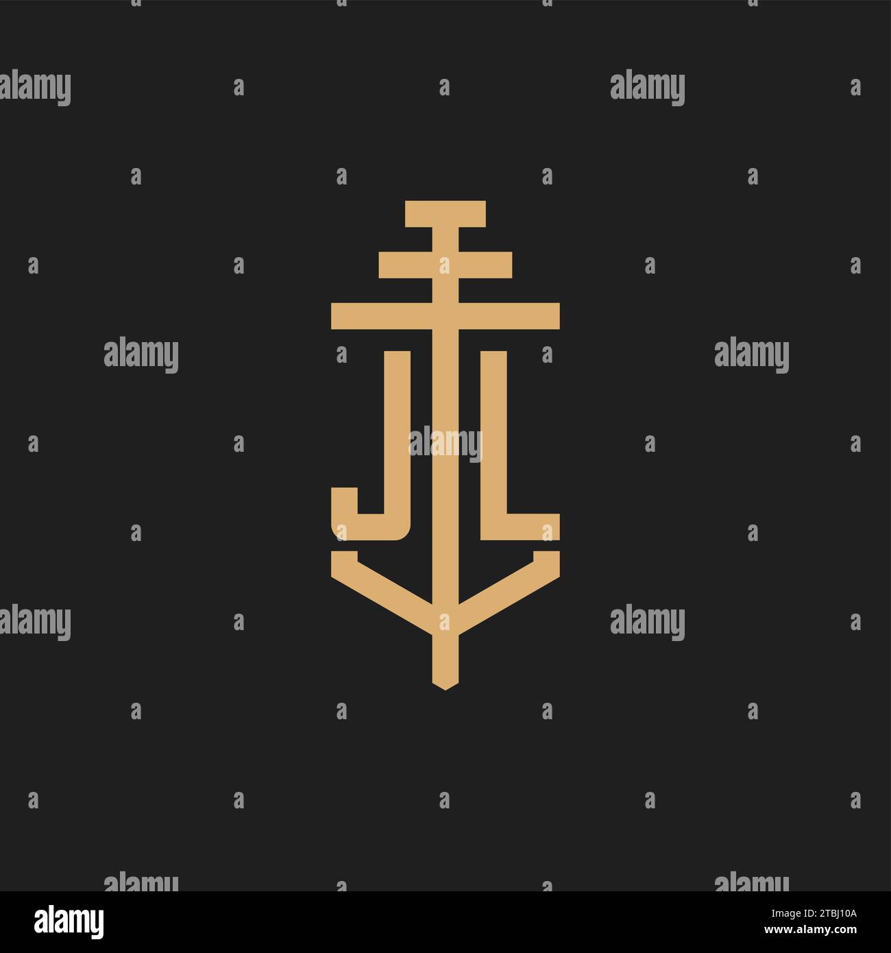 JL Initial-Logo-Monogramm mit Säulen-Icon-Design-Vektor, Anwaltskanzlei-Logo-Design-Inspiration Stock Vektor