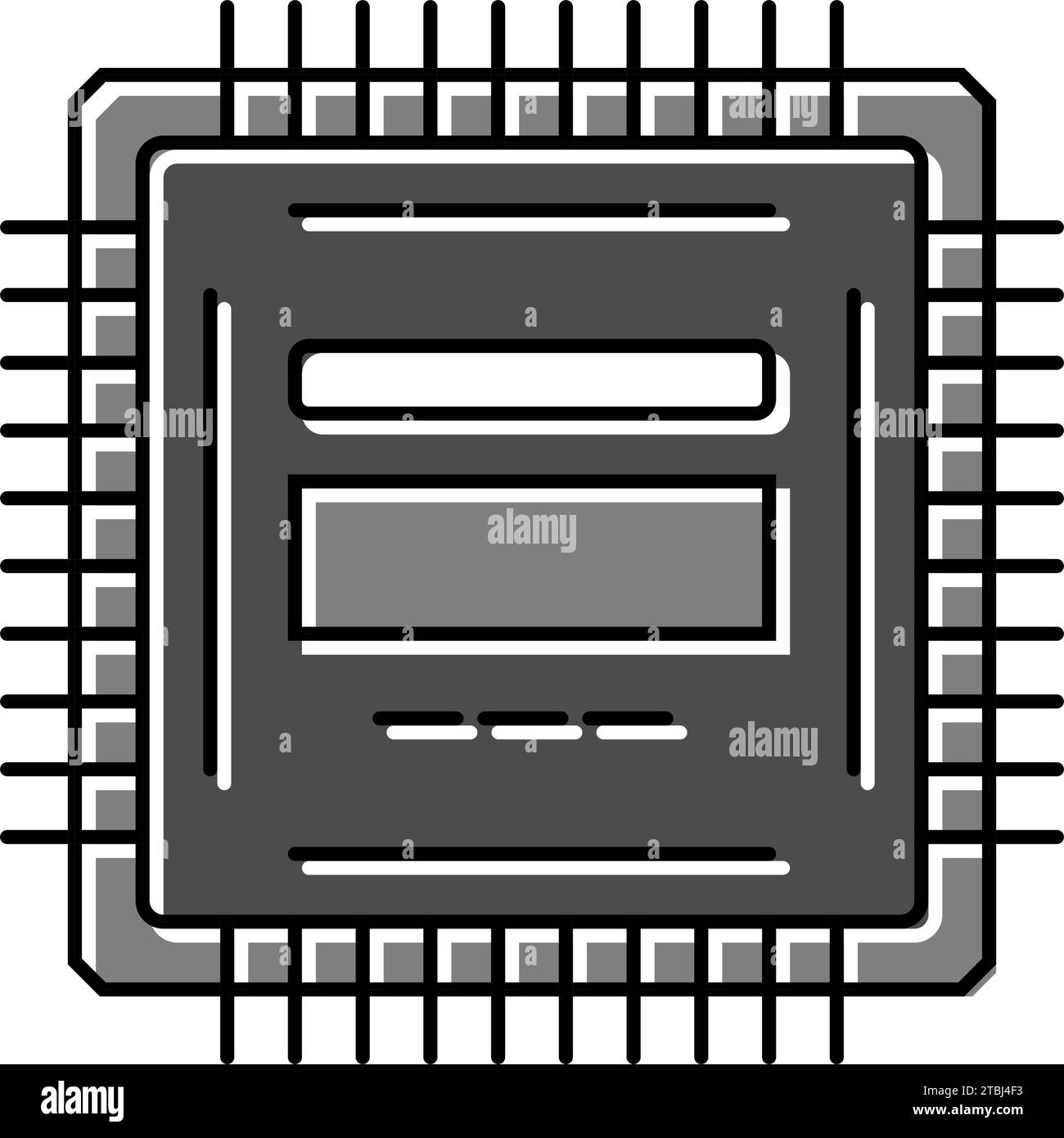 Vektordarstellung des Symbols für die Farbe der elektronischen Komponente des Mikrocontrollers Stock Vektor