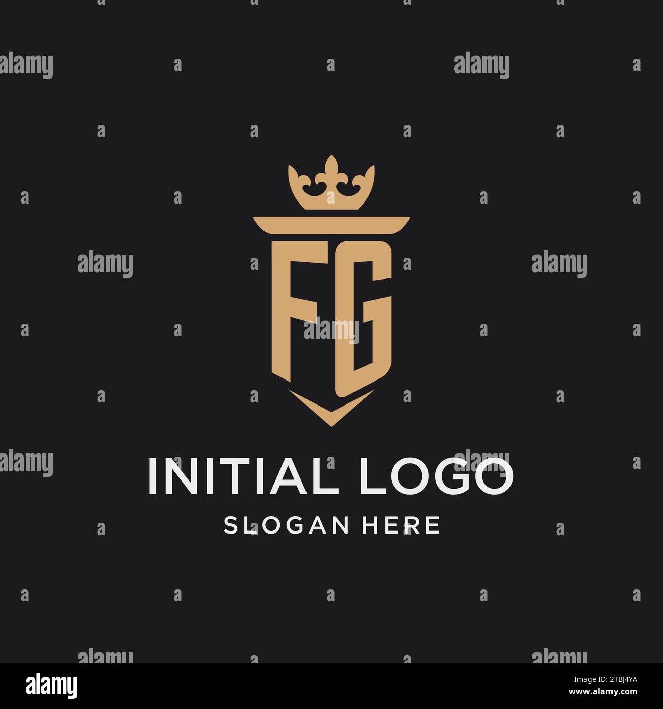 FG-Monogramm mit mittelalterlichem Stil, Luxus und eleganten Design-Ideen Stock Vektor