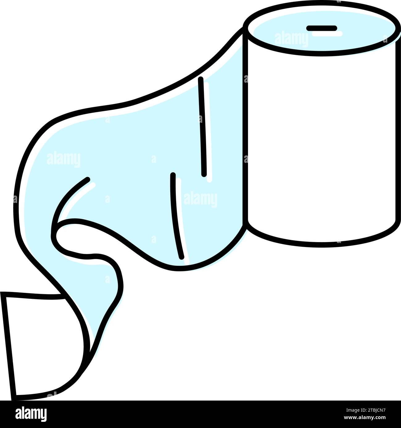 Vektordarstellung des Farbsymbols beim Abrollen von Papiertüchern Stock Vektor