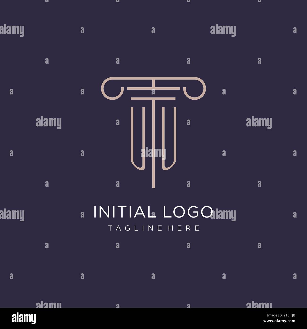 UU Initial mit Säulen-Logo, Design-Ideen für luxuriöse Anwaltskanzleien Stock Vektor