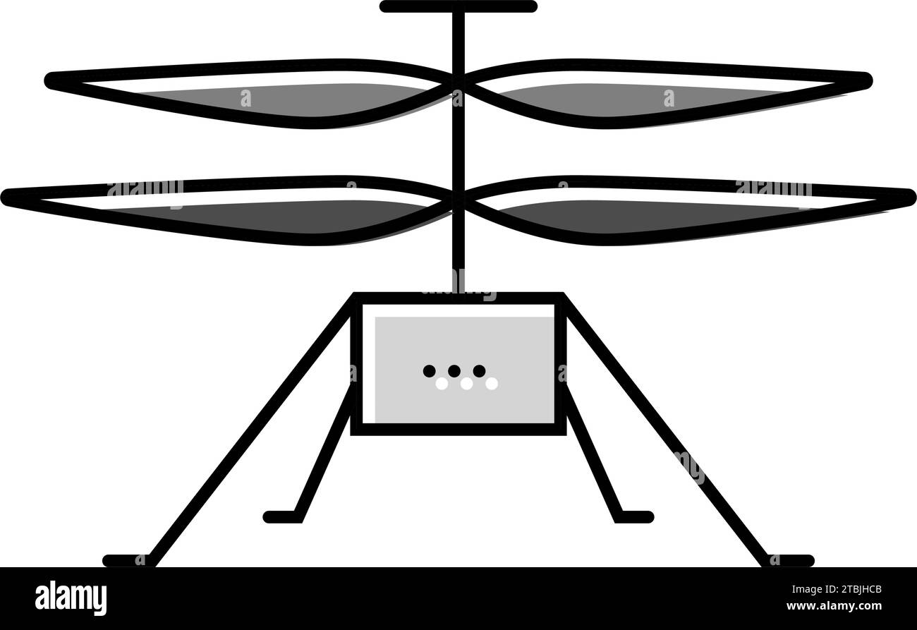 mars-Helikopter-Farbsymbol-Vektordarstellung Stock Vektor