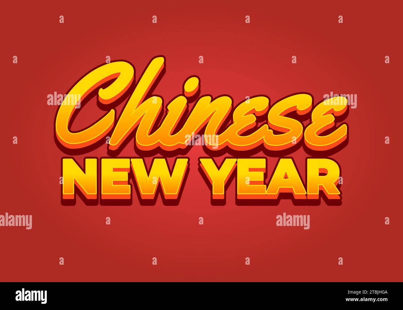 Chinesisches Neujahr. Texteffekt-Design im 3D-Look. Gelbe Farbe Stock Vektor