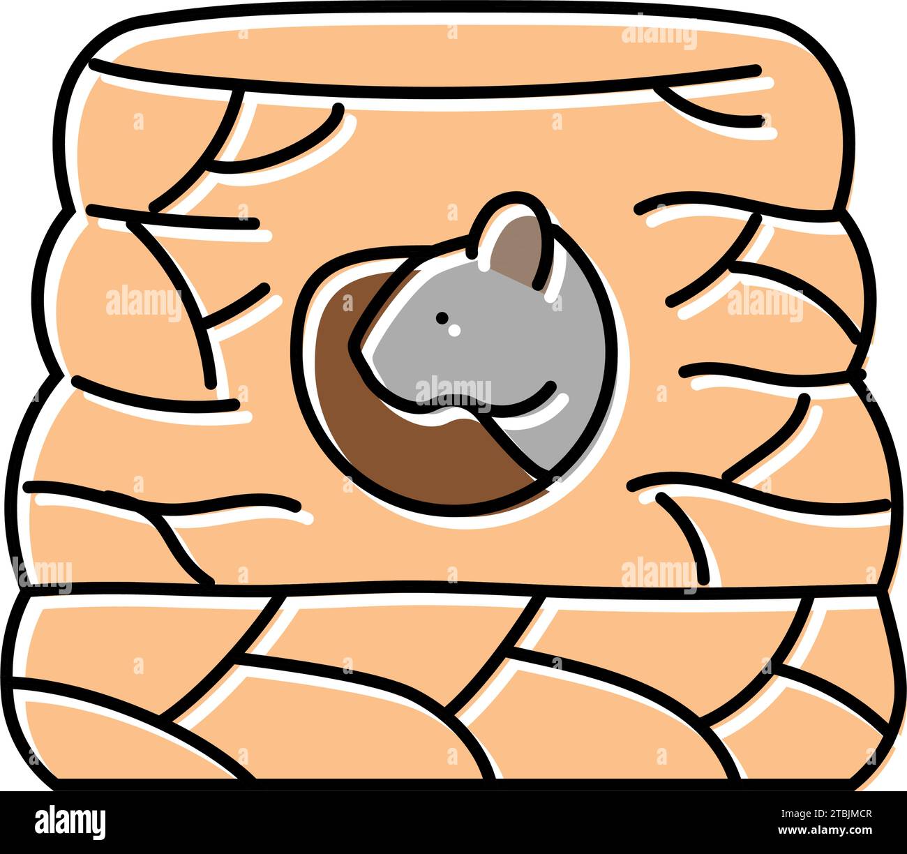 Hamster Haus Haustier Farbe Symbol Vektor Illustration Stock Vektor