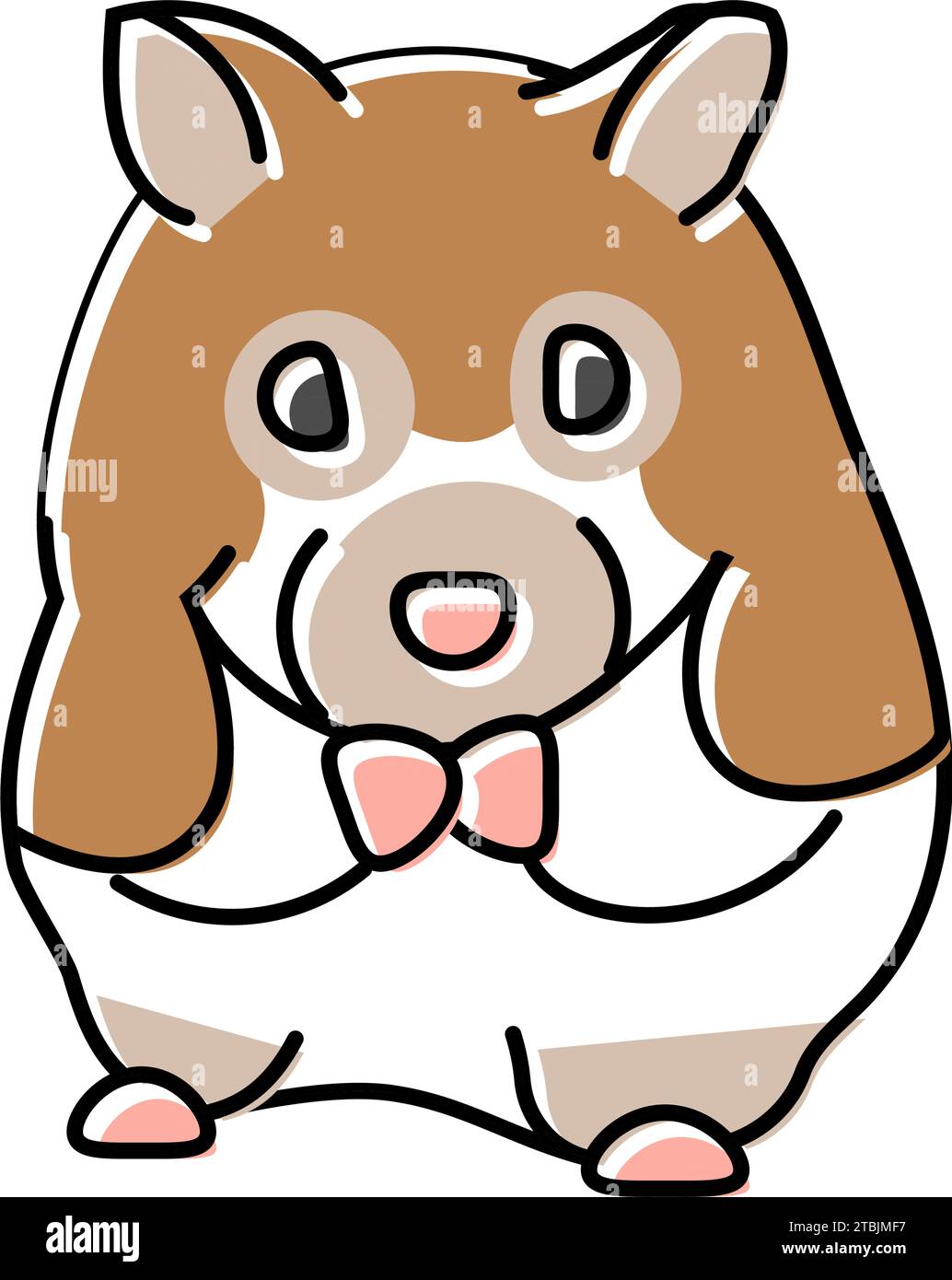 Niedlicher Hamster sitzender Haustier-Farbsymbol-Vektor-Illustration Stock Vektor