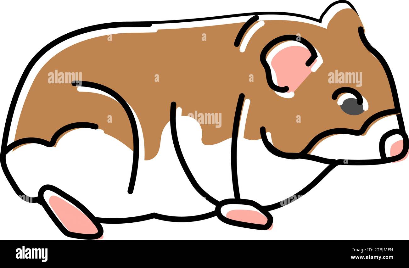 Hamster stehende Haustier Farbe Symbol Vektor Illustration Stock Vektor