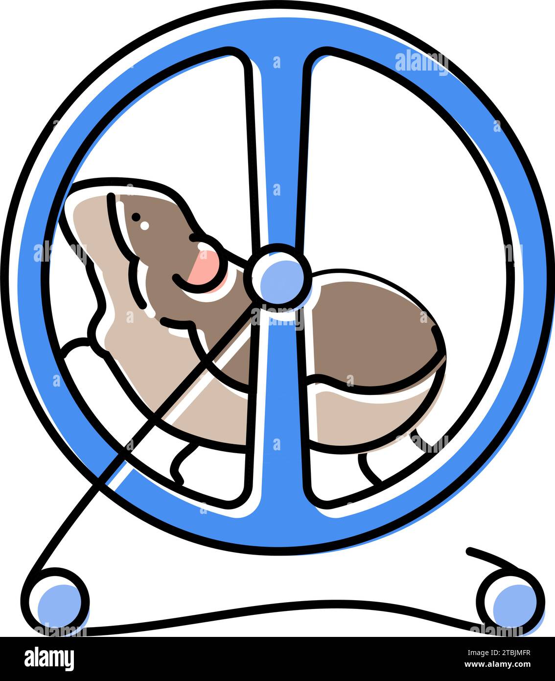 Hamster in Rad Haustier Farbe Symbol Vektor Illustration Stock Vektor