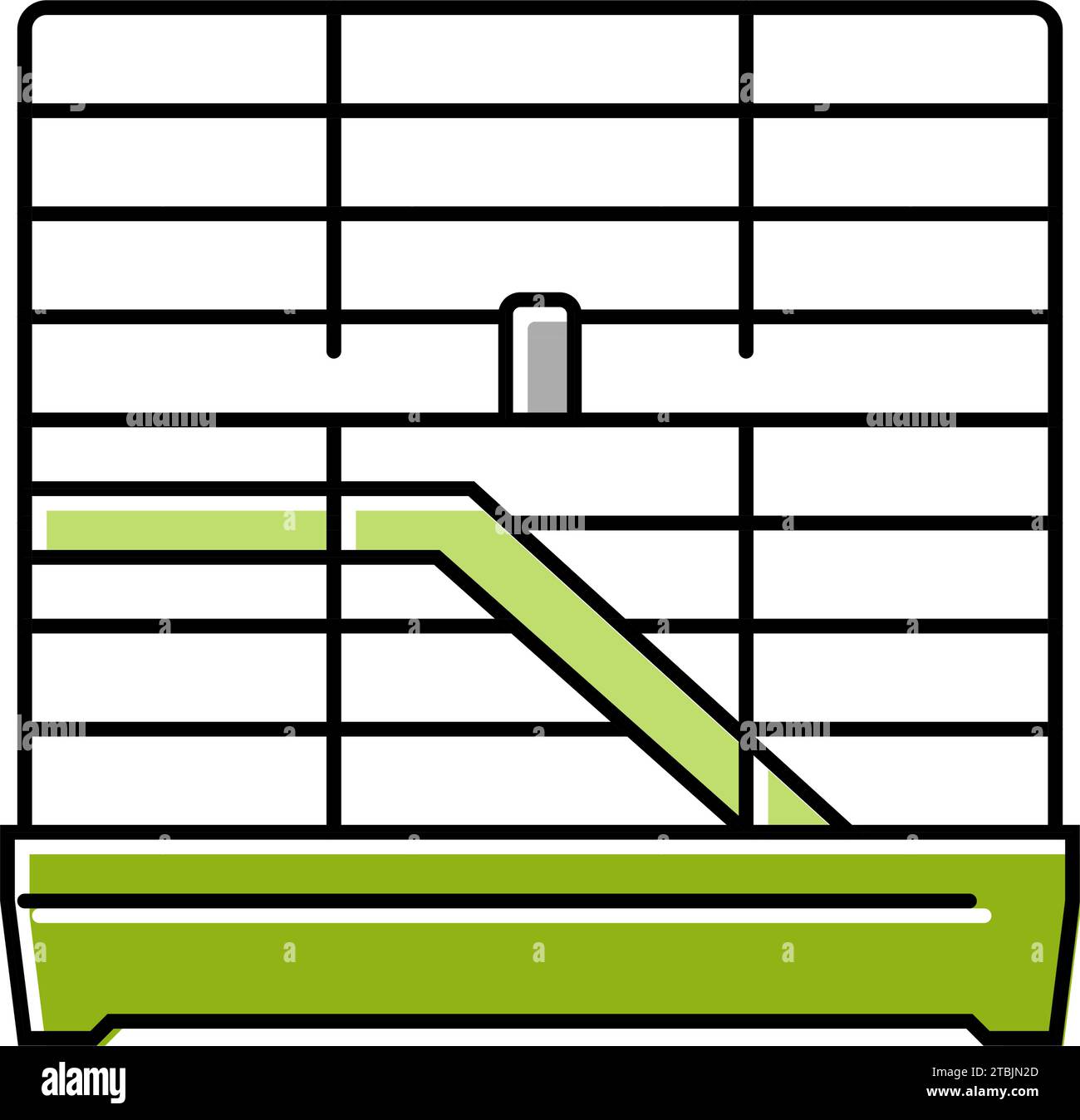 Vektor-Illustration des Hammerkäfigs für Haustier mit Farbsymbol Stock Vektor