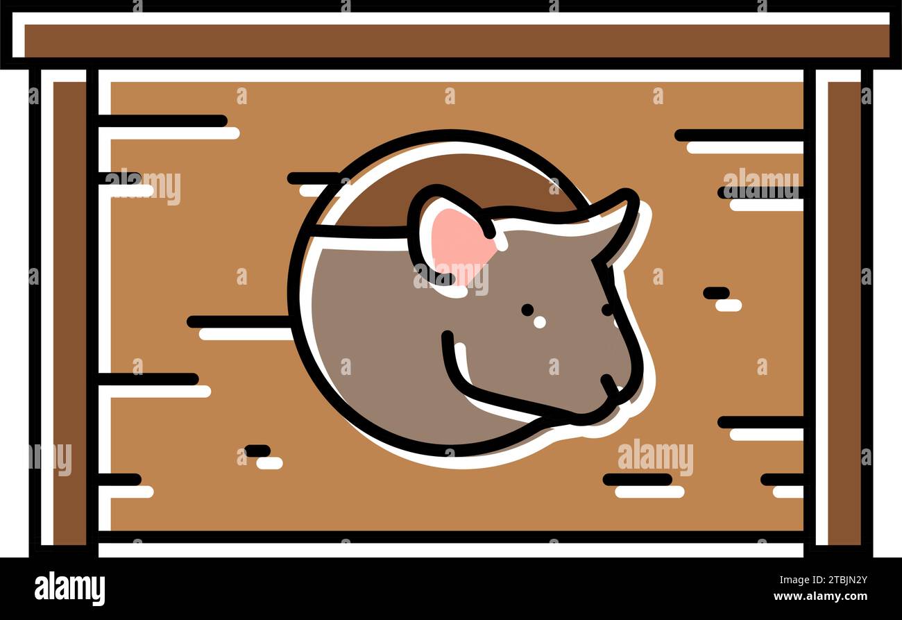 Hamster Haus Haustier niedliche Farbe Symbol Vektor Illustration Stock Vektor