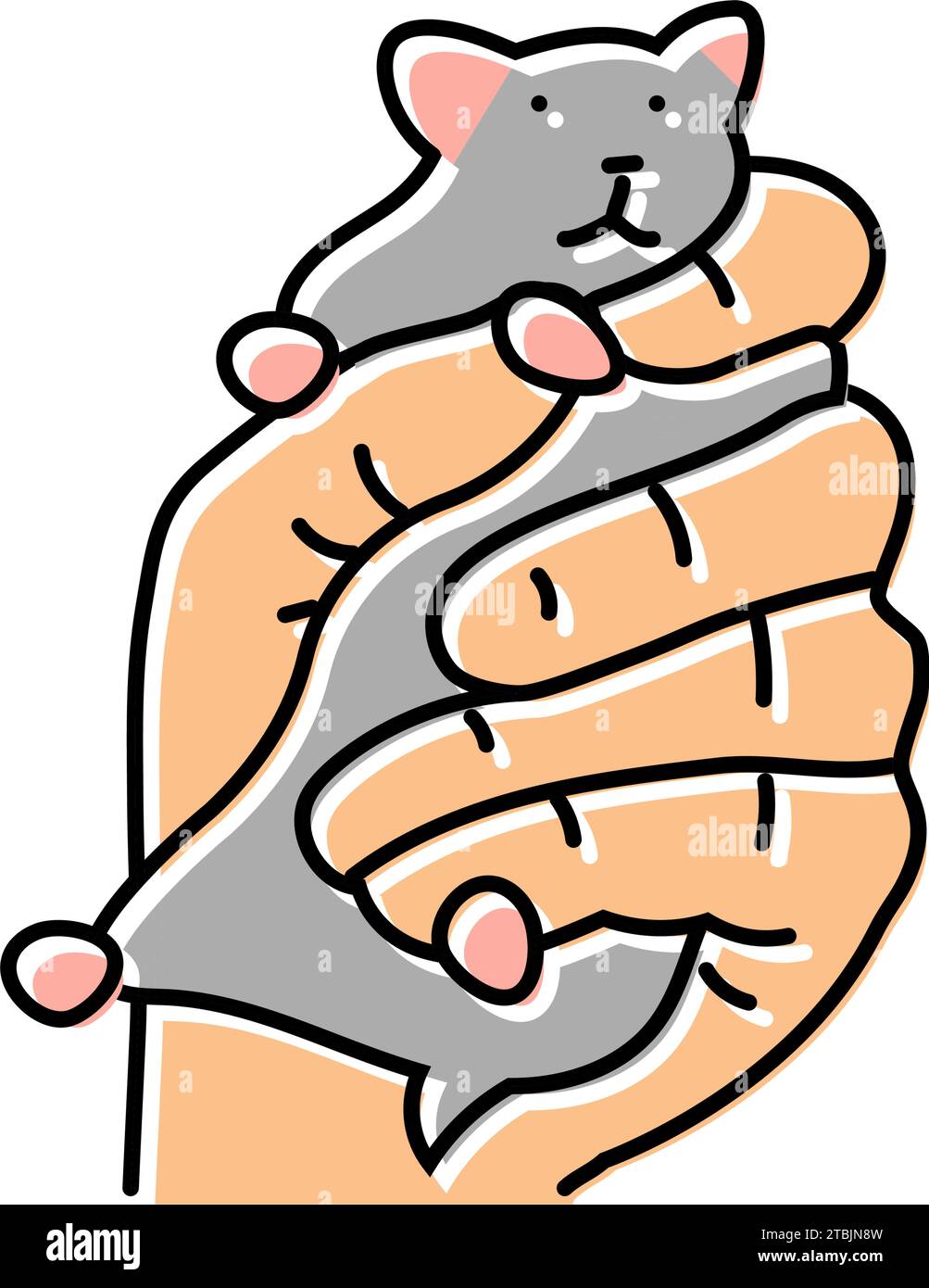 Hamster Haustier Hand Farbe Symbol Vektor Illustration Stock Vektor