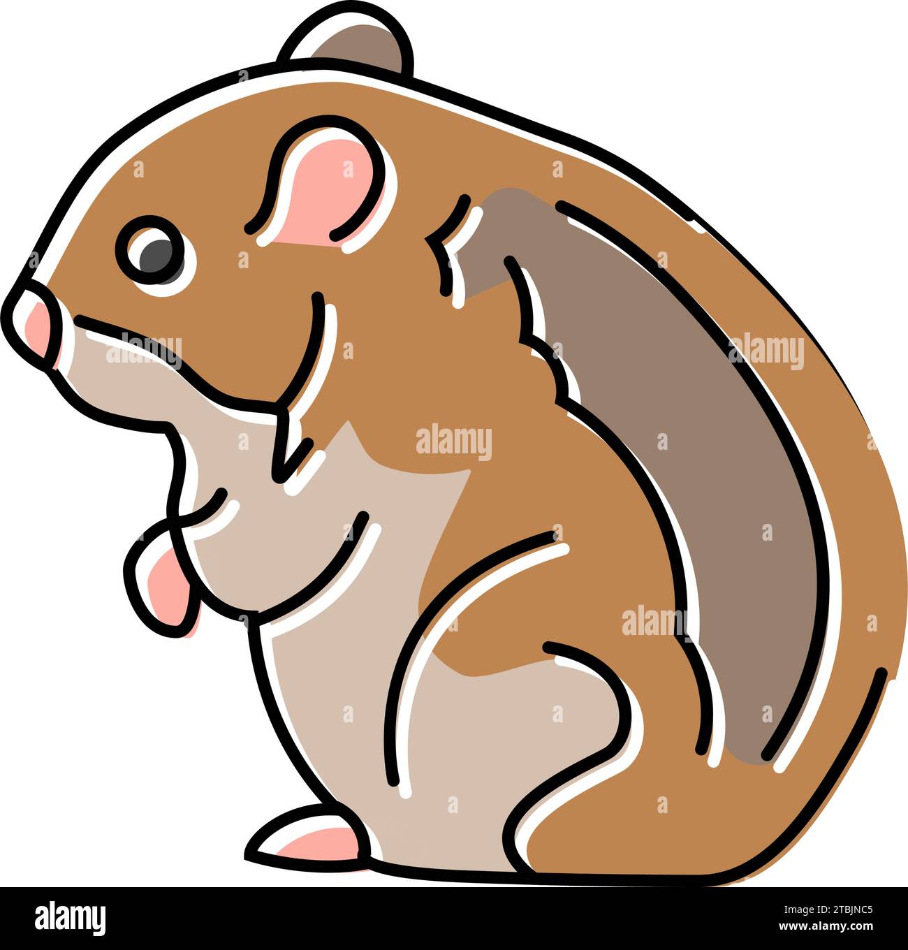 Hamster stehende Haustier Farbe Symbol Vektor Illustration Stock Vektor