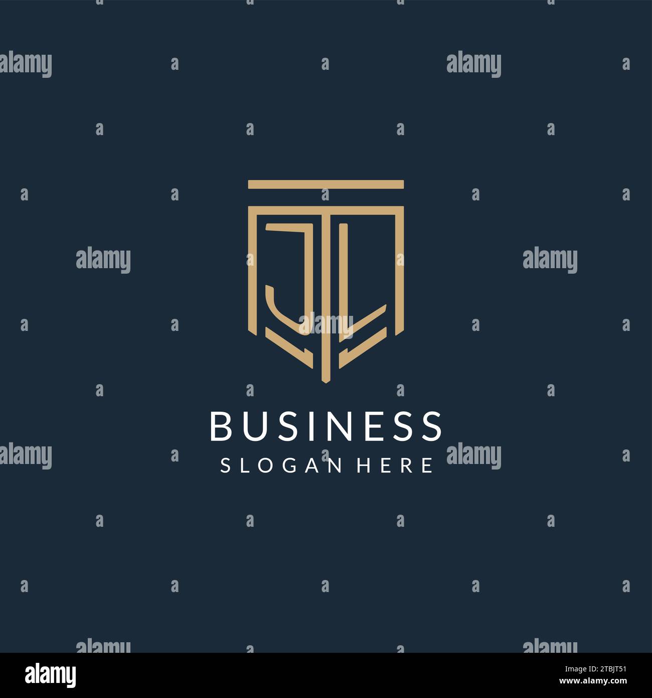 Initial JL Shield Logo Monoline Stil, modernes und luxuriöses Monogramm Logo Design Vektorgrafik Stock Vektor