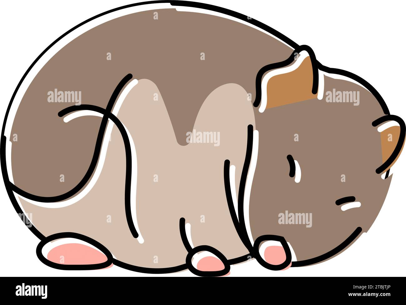 Hamster schlafende Haustier Farbe Symbol Vektor Illustration Stock Vektor