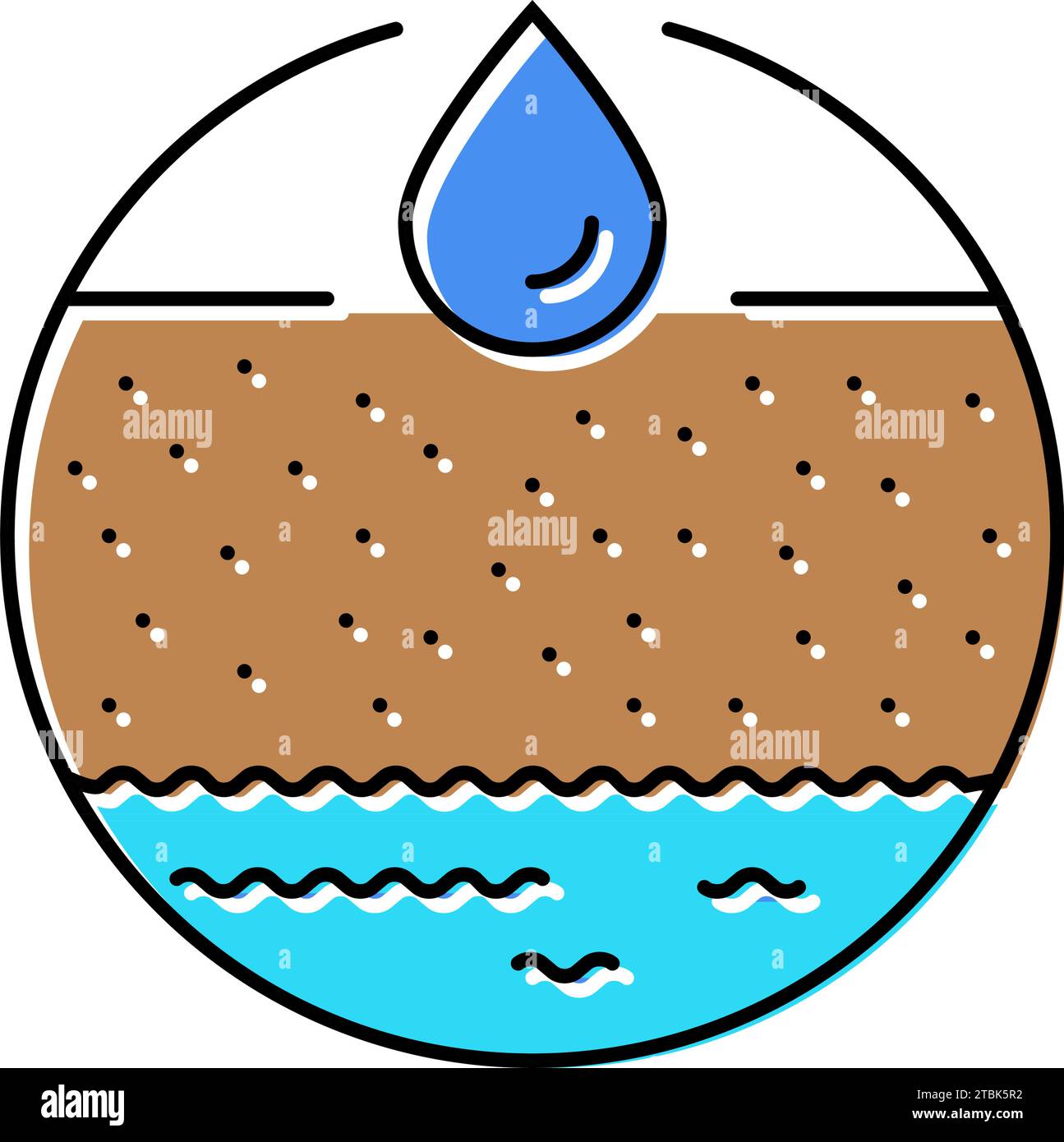 Grundwasserleiteranalyse Hydrogeologe Farbe Symbol Vektor Illustration Stock Vektor