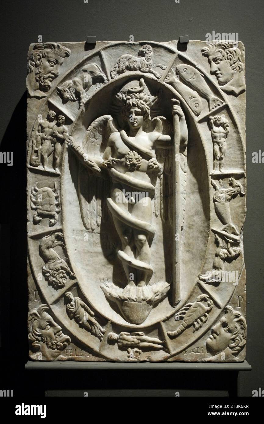 Italien Modena Galleria Estense - Aion/Phanes in Zodiac - Roman Maniacture Stockfoto