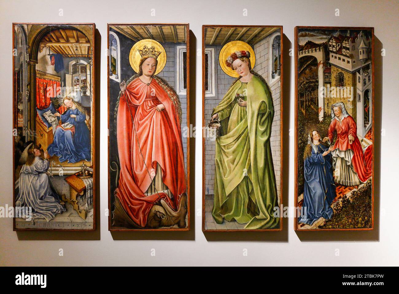 Italien Modena Galleria Estense - Verkündigung, St. Margherita, St. Dorothea, Besuch, süddeutscher Maler im 15. Jahrhundert Stockfoto
